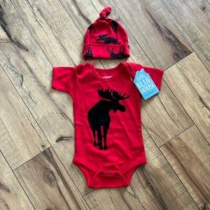 Red Moose Onsie and Hat Set
